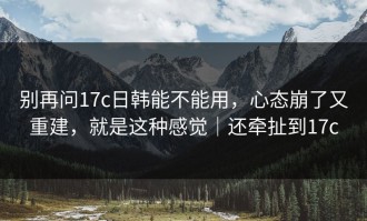 别再问17c日韩能不能用，心态崩了又重建，就是这种感觉｜还牵扯到17c