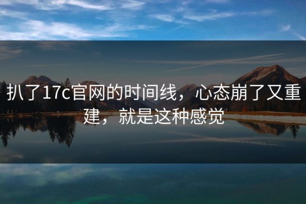 扒了17c官网的时间线，心态崩了又重建，就是这种感觉