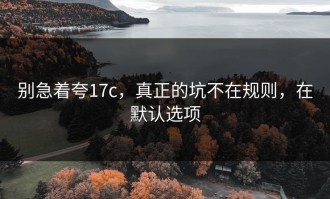 别急着夸17c，真正的坑不在规则，在默认选项