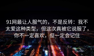 91网最让人服气的，不是反转：我不太爱这种类型，但这次真被它说服了，你不一定喜欢，但一定会记住