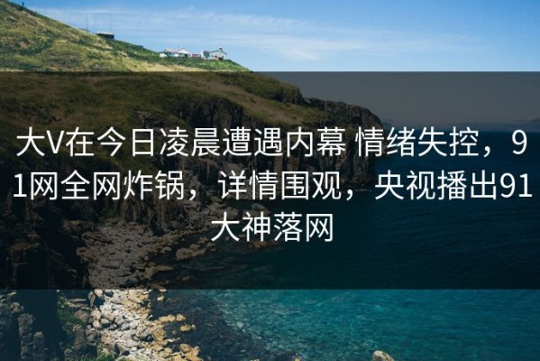 大V在今日凌晨遭遇内幕 情绪失控，91网全网炸锅，详情围观，央视播出91大神落网