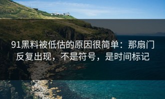 91黑料被低估的原因很简单：那扇门反复出现，不是符号，是时间标记