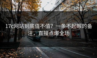 17c网站到底值不值？一条不起眼的备注，直接点爆全场