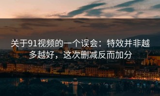 关于91视频的一个误会：特效并非越多越好，这次删减反而加分