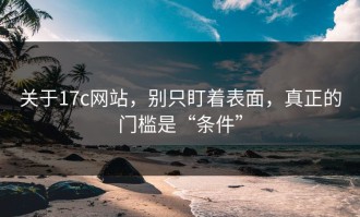 关于17c网站，别只盯着表面，真正的门槛是“条件”