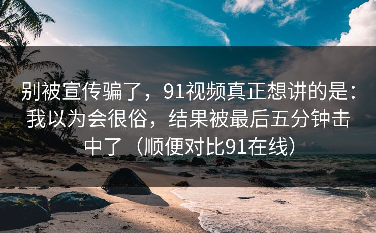 别被宣传骗了，91视频真正想讲的是：我以为会很俗，结果被最后五分钟击中了（顺便对比91在线）